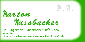 marton nussbacher business card